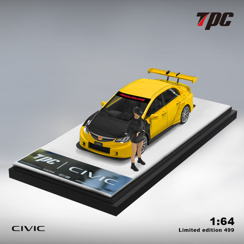 [Preorder] TPC 1:64 Honda Civic FD2 Yellow - Carbon Hood (2 Verisons)
