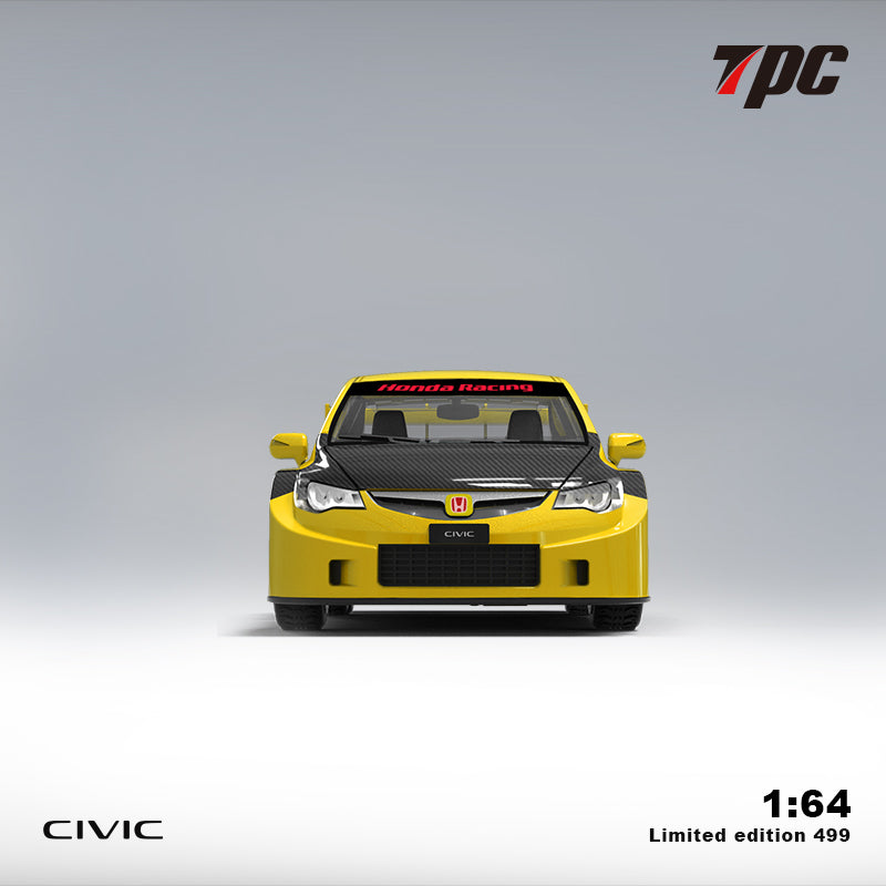 TPC 1:64 Honda Civic FD2 Yellow - Carbon Hood (2 Verisons