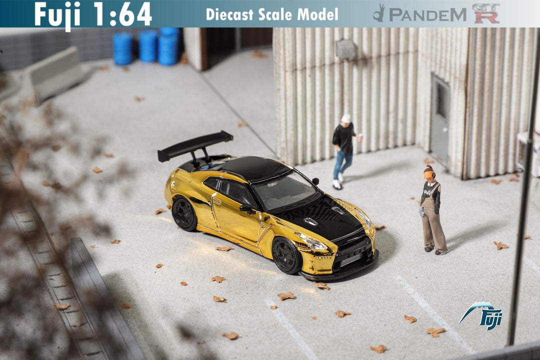 Fuji 1:64 Nissan Pandem GT-R R35 Rocket Bunny Chrome Gold Black ...