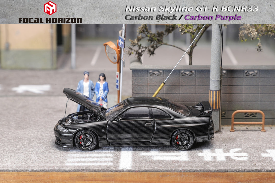 Focal Horizon 1:64 Nissan Skyline GT-R R33 Black Carbon