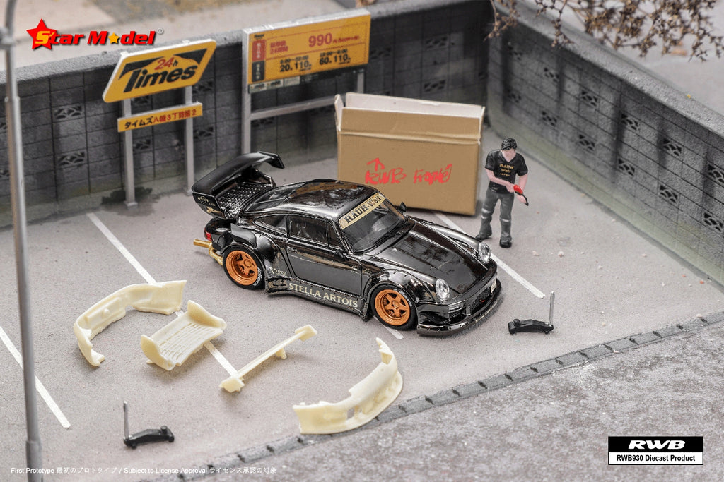 Star Model 1:64 Rauh-Welt RWB 930 GT Wing Chrome Black (2 Versions
