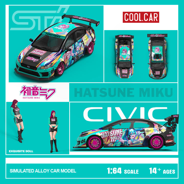 [Preorder] Cool Car 1:64 Subaru WRX-STI Hatsune Miku livery (2 Version)