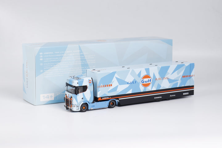 Kengfai & MAXWELL 1:64  Scania S730 v8 Double Deck Gull Wing Transporter - Gulf