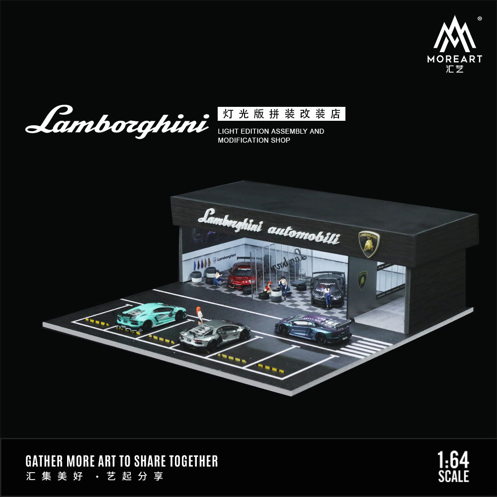 [Preorder] MoreArt 1:64 Lamborghini Shop Diorama