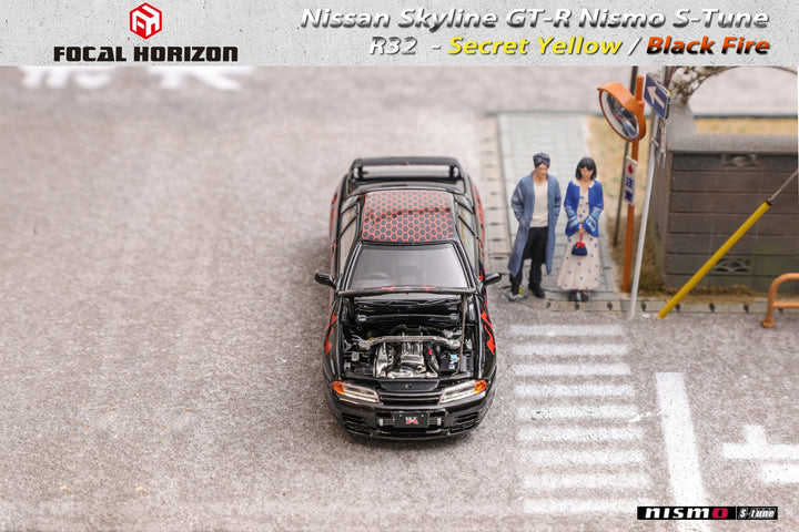 [Preorder] Focal Horizon 1:64 Nissan Skyline GT-R (R32) Nismo S-Tune Black Flame