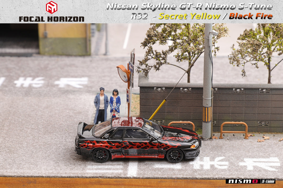 [Preorder] Focal Horizon 1:64 Nissan Skyline GT-R (R32) Nismo S-Tune Black Flame