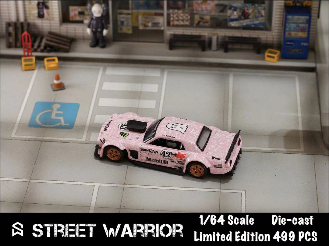 [Preorder] Street Warrior 1:64 1965 Mustang Hoonicorn RTR Los Angeles Pink Monster livery