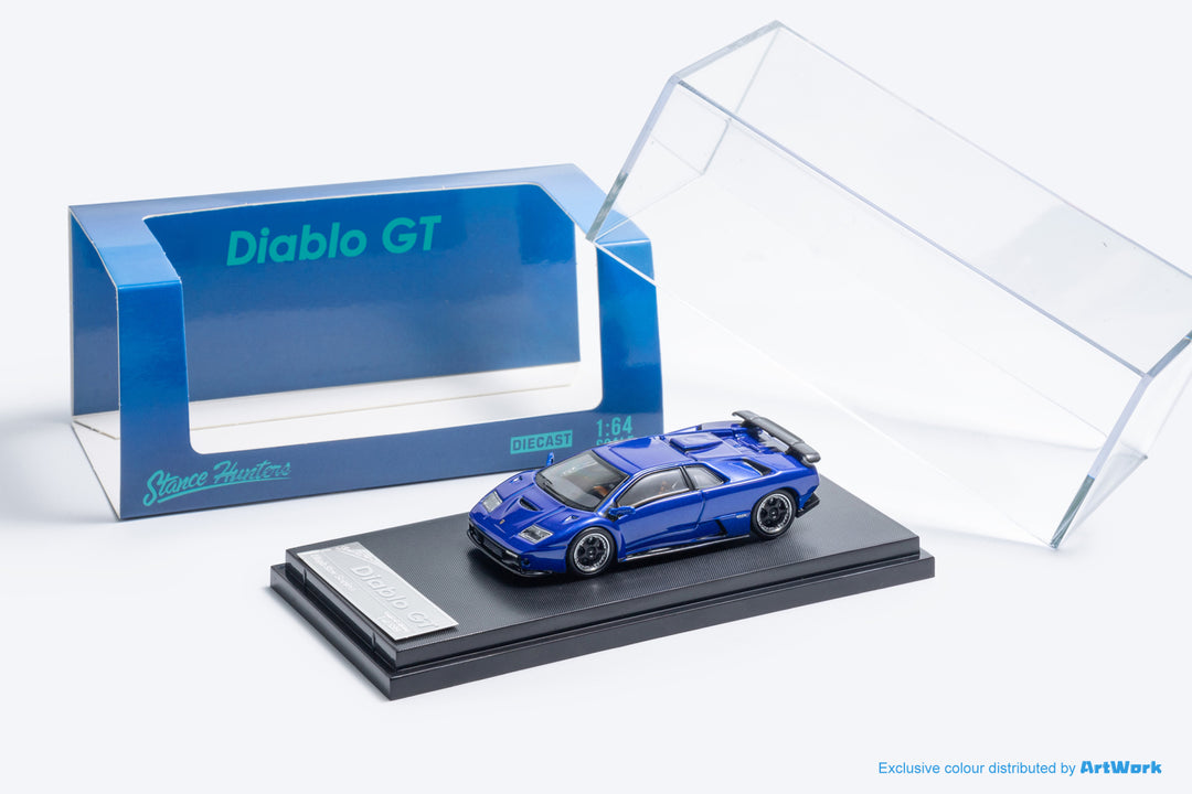 [Preorder] Stance Hunters 1:64 Lamborghini Diablo GT 1998 Metallic Blue