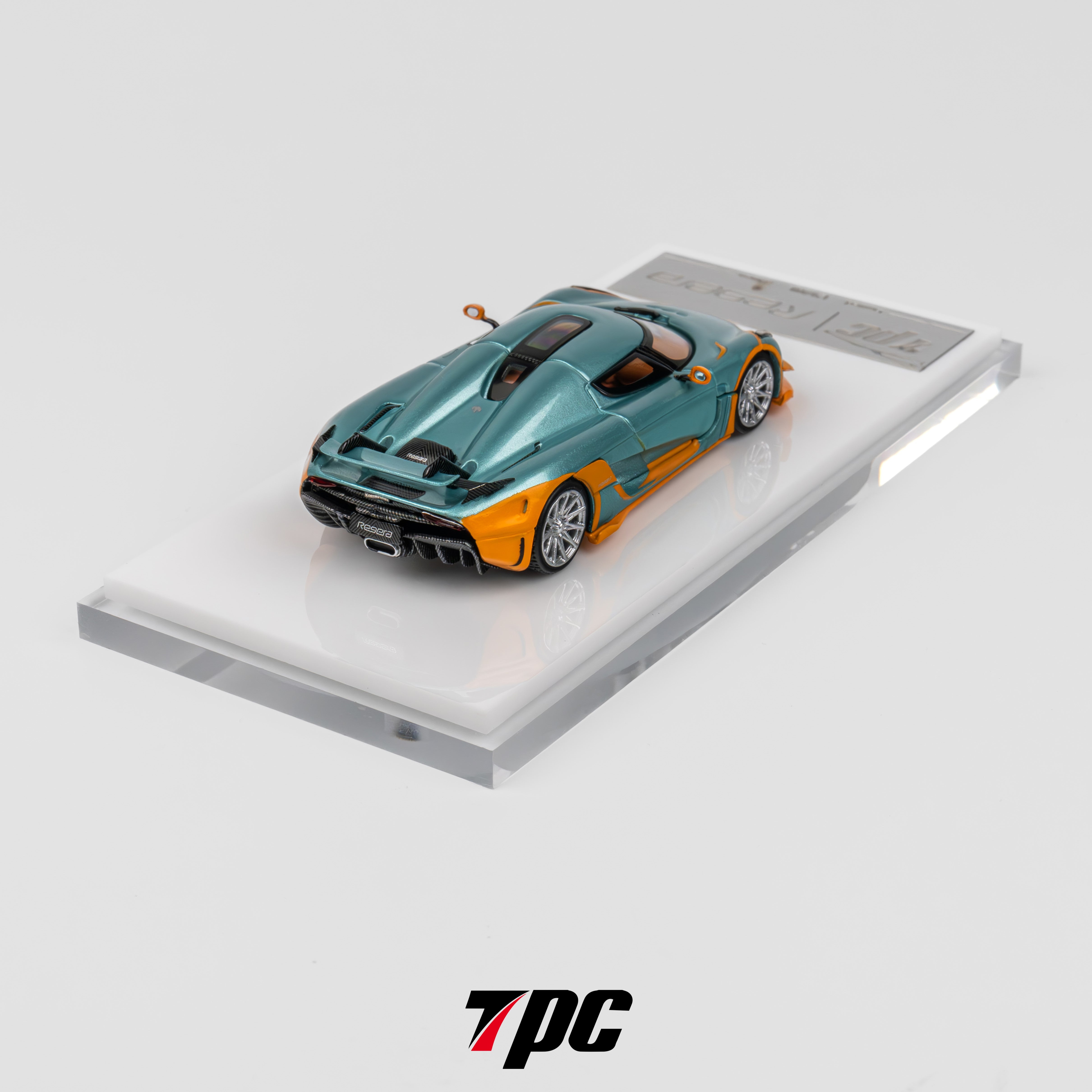 TPC 1:64 Koenigsegg Regera - Ice Blue with orange – Horizon Diecast