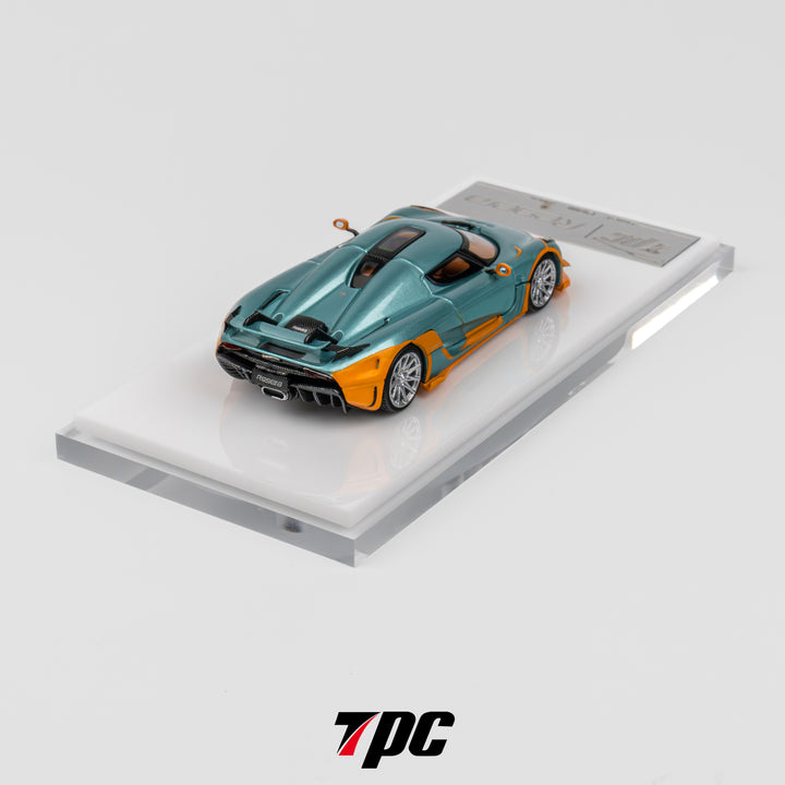 TPC 1:64 Koenigsegg Regera - Ice Blue with orange