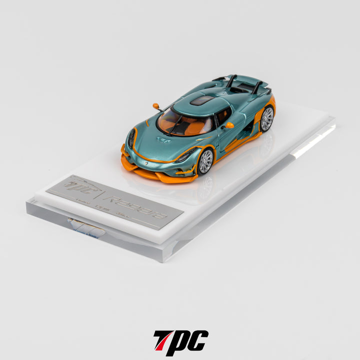 TPC 1:64 Koenigsegg Regera - Ice Blue with orange