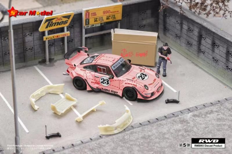 Star Model 1:64 RWB 993 GT Wing Pink Pig (2 Versions) – Horizon Diecast