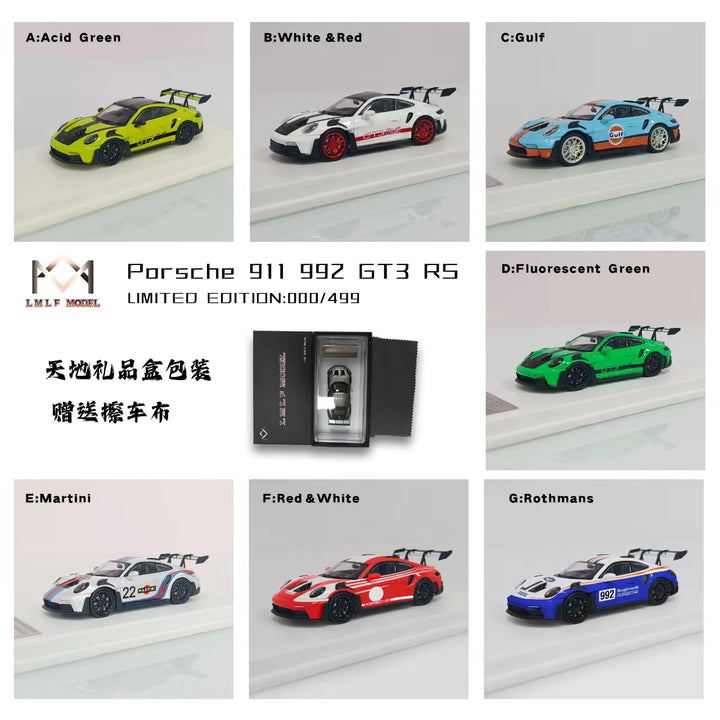 [Preorder] LMLF Model 1:64 Porsche 911 992 GT3 RS (7 Colours)