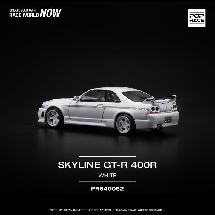 POPRACE 1:64 NISSAN GT-R R33 NISMO 400R - WHITE PR640052