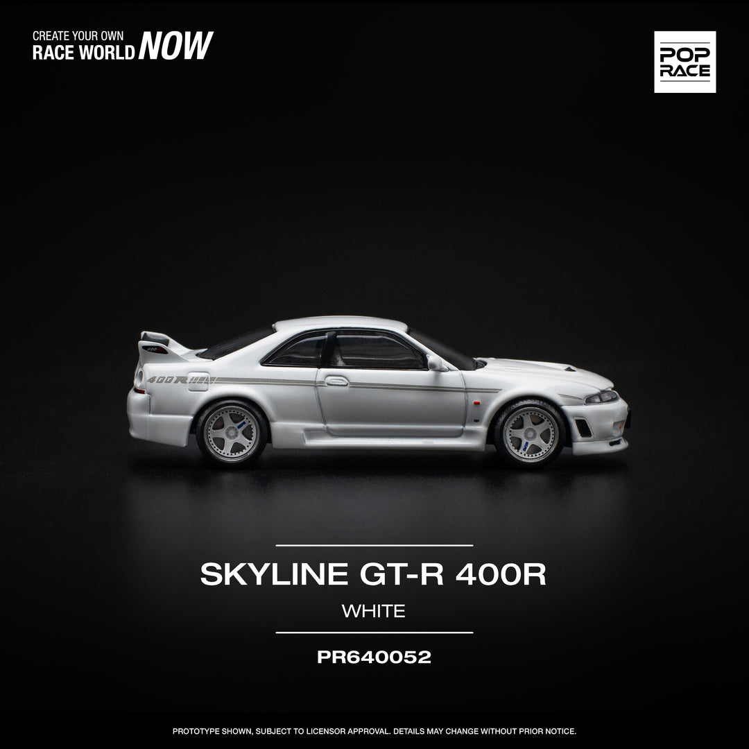 POPRACE 1:64 NISSAN GT-R R33 NISMO 400R - WHITE PR640052