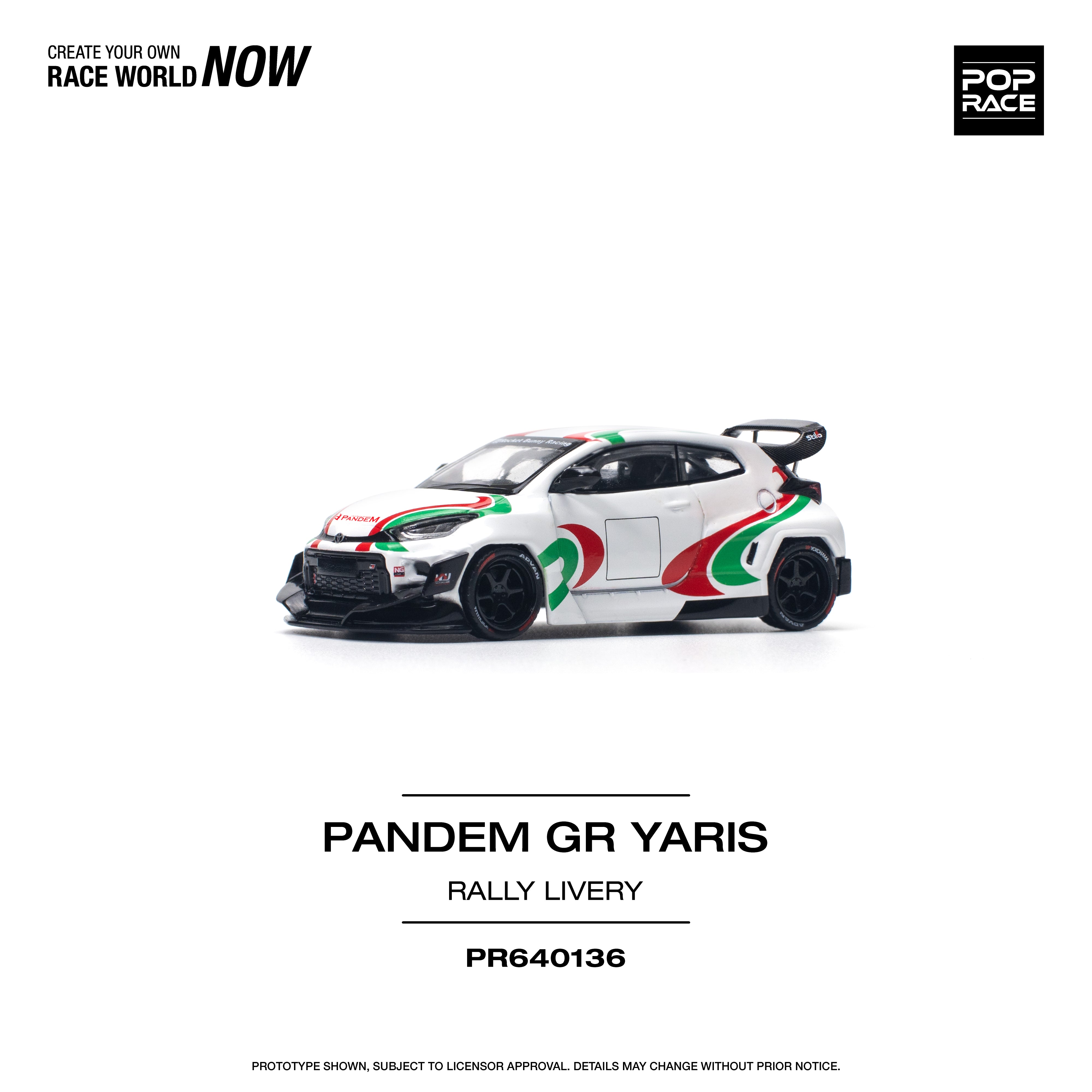 POPRACE 1:64 TOYOTA PANDEM GR YARIS - RALLY LIVERY PR640136