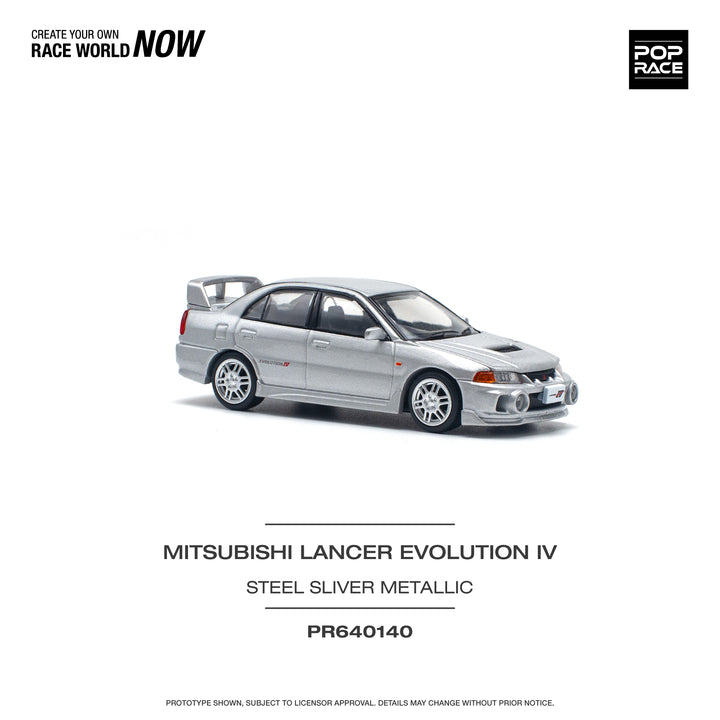 [Preorder] POPRACE 1:64 MITSUBISHI LANCER EVOLUTION IV - STEEL SILVER PR640140