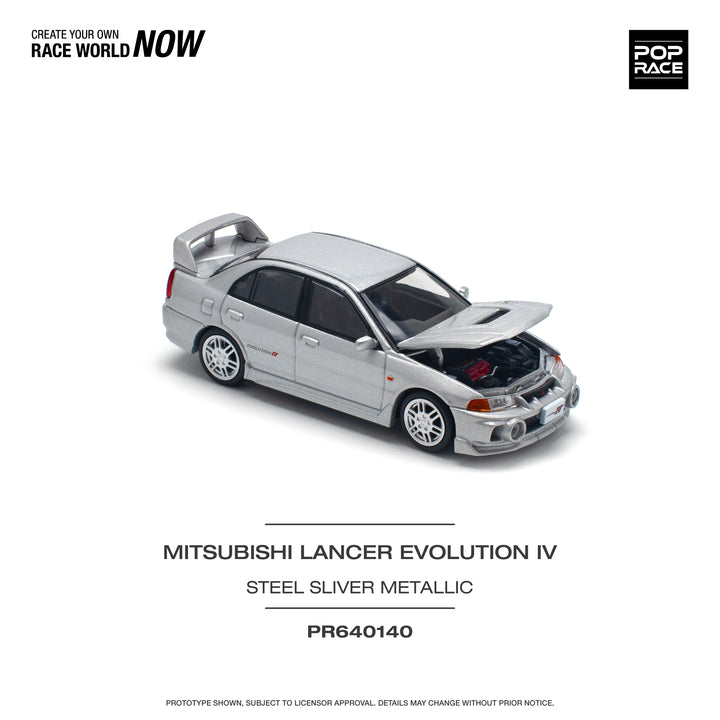 [Preorder] POPRACE 1:64 MITSUBISHI LANCER EVOLUTION IV - STEEL SILVER PR640140