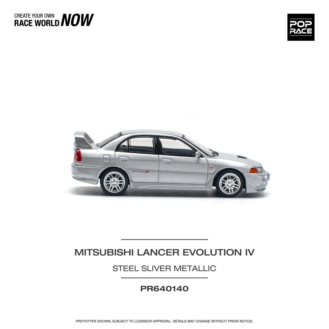 [Preorder] POPRACE 1:64 MITSUBISHI LANCER EVOLUTION IV - STEEL SILVER PR640140