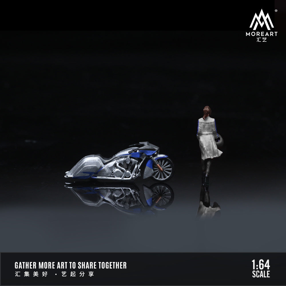 [Preorder] MoreArt 1:64 Honda Slammer Silver Blue Doll set MO222102