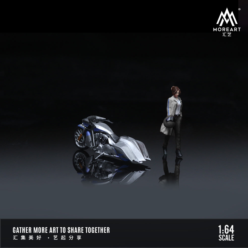 [Preorder] MoreArt 1:64 Honda Slammer Silver Blue Doll set MO222102