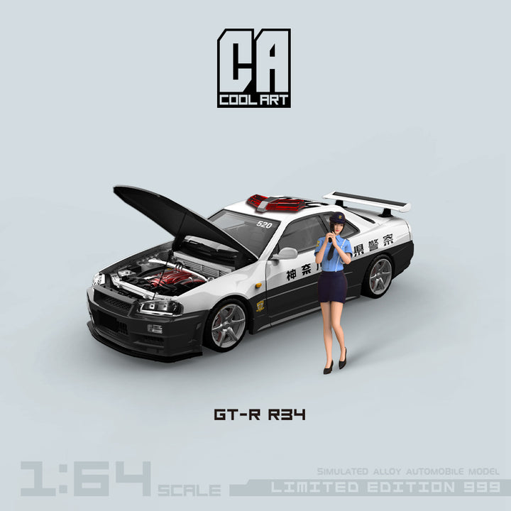 [Preorder] COOL ART 1:64 Nissan Skyline GT-R R34 Police (2 Versions)