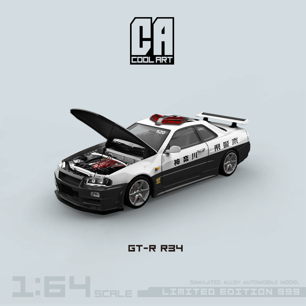 [Preorder] COOL ART 1:64 Nissan Skyline GT-R R34 Police (2 Versions)