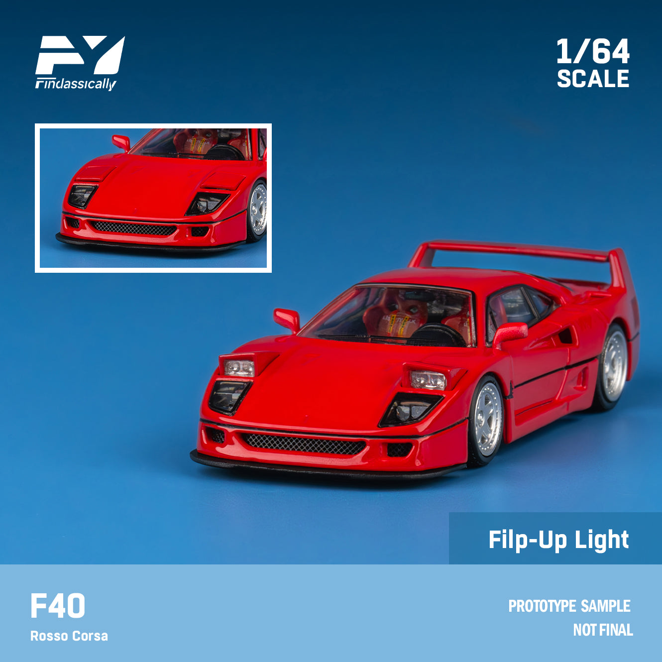 F40 1/64サイズ　3個セット Finclassically・TopArt Finclassically 1:64 F40 (2 Colors) – Horizon Diecast