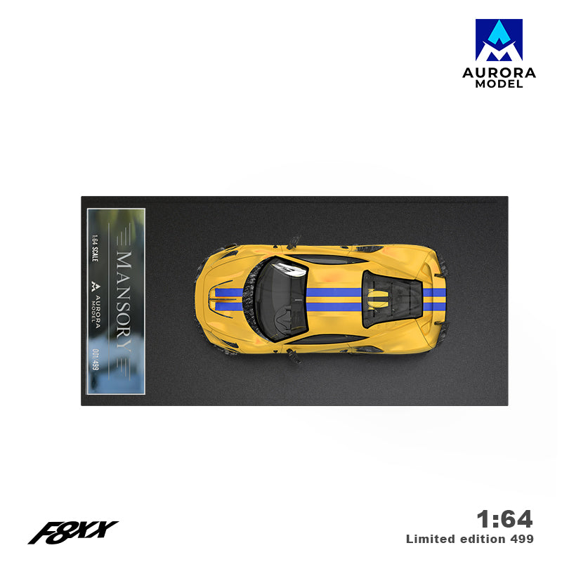 【限定499台】Ferrari F8XX MANSORY 1/64ミニカー黄色 Aurora Model 1:64 F8 Tributo Mansory F8XX (4 Versions) – Horizon