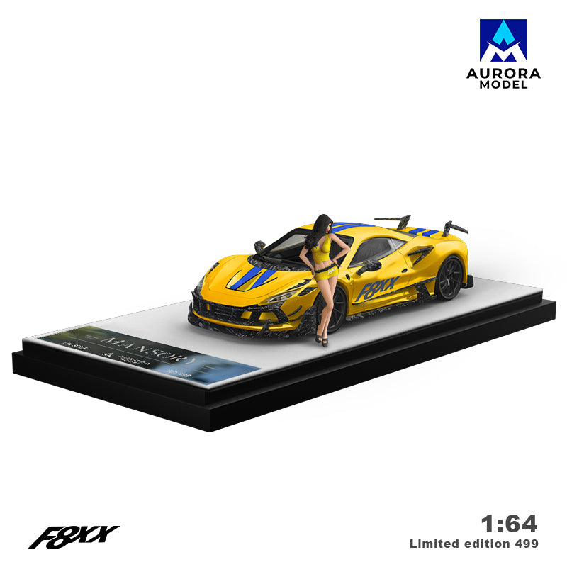 【限定499台】Ferrari F8XX MANSORY 1/64ミニカー黄色 Aurora Model 1:64 F8 Tributo Mansory F8XX (4 Versions) – Horizon