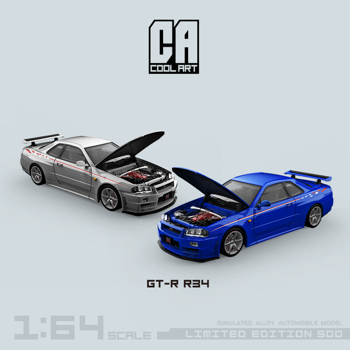 [Preorder] COOL ART 1:64 Nissan Skyline GT-R R34 (2 Colors)