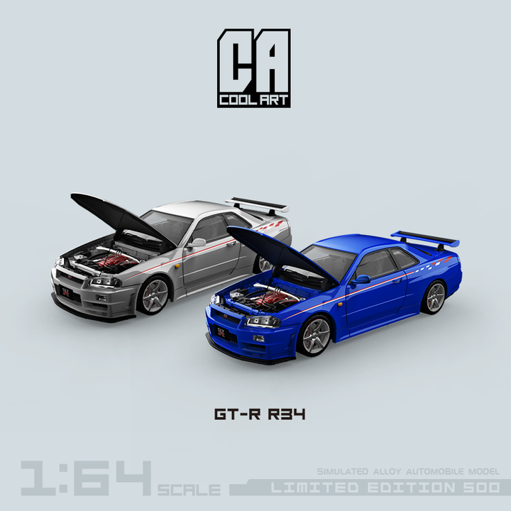 [Preorder] COOL ART 1:64 Nissan Skyline GT-R R34 (2 Colors)