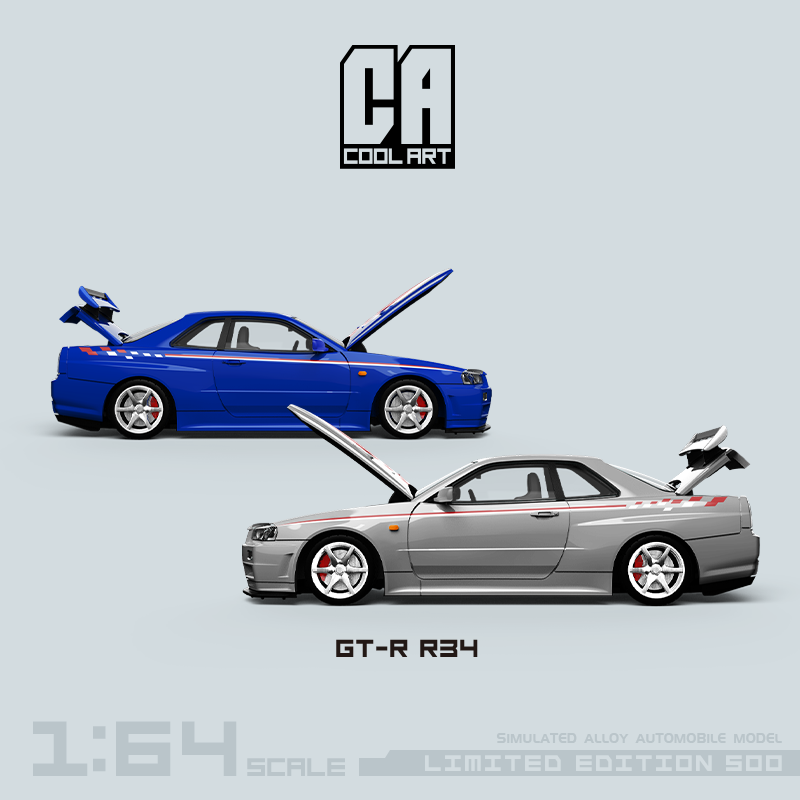 [Preorder] COOL ART 1:64 Nissan Skyline GT-R R34 (2 Colors)