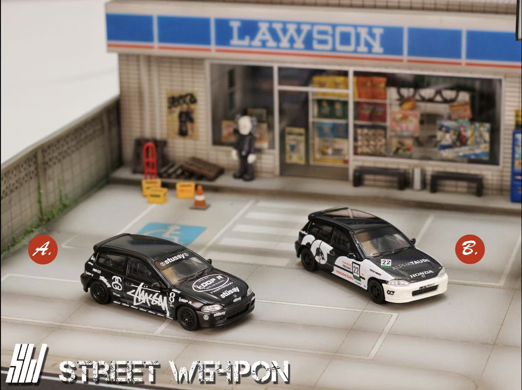 1/64 Street Weapon Honda Civic EG6 chrome diecast | eBay