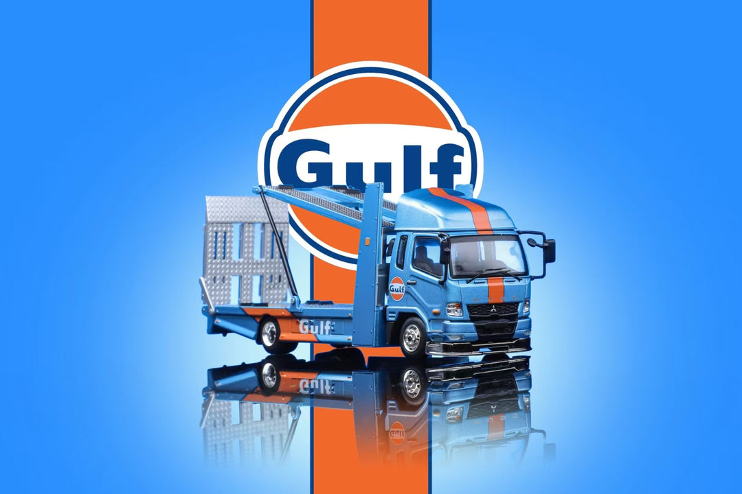 GCD 1:64 Mitsubishi Fuso Gulf Double-decker Trailer Gulf Livery