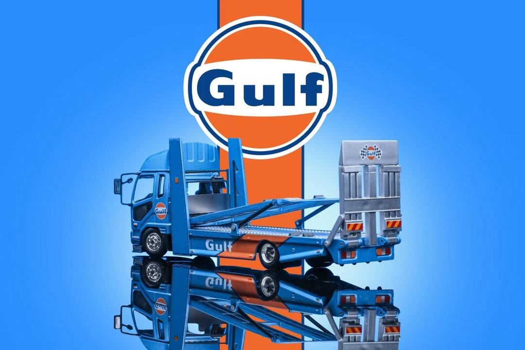 [Preorder] GCD 1:64 Mitsubishi Fuso Gulf Double-decker Trailer Gulf Livery