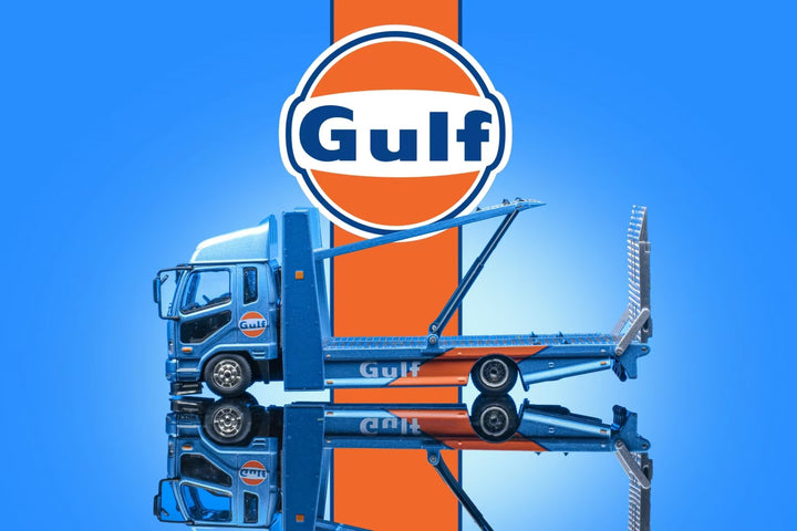 [Preorder] GCD 1:64 Mitsubishi Fuso Gulf Double-decker Trailer Gulf Livery