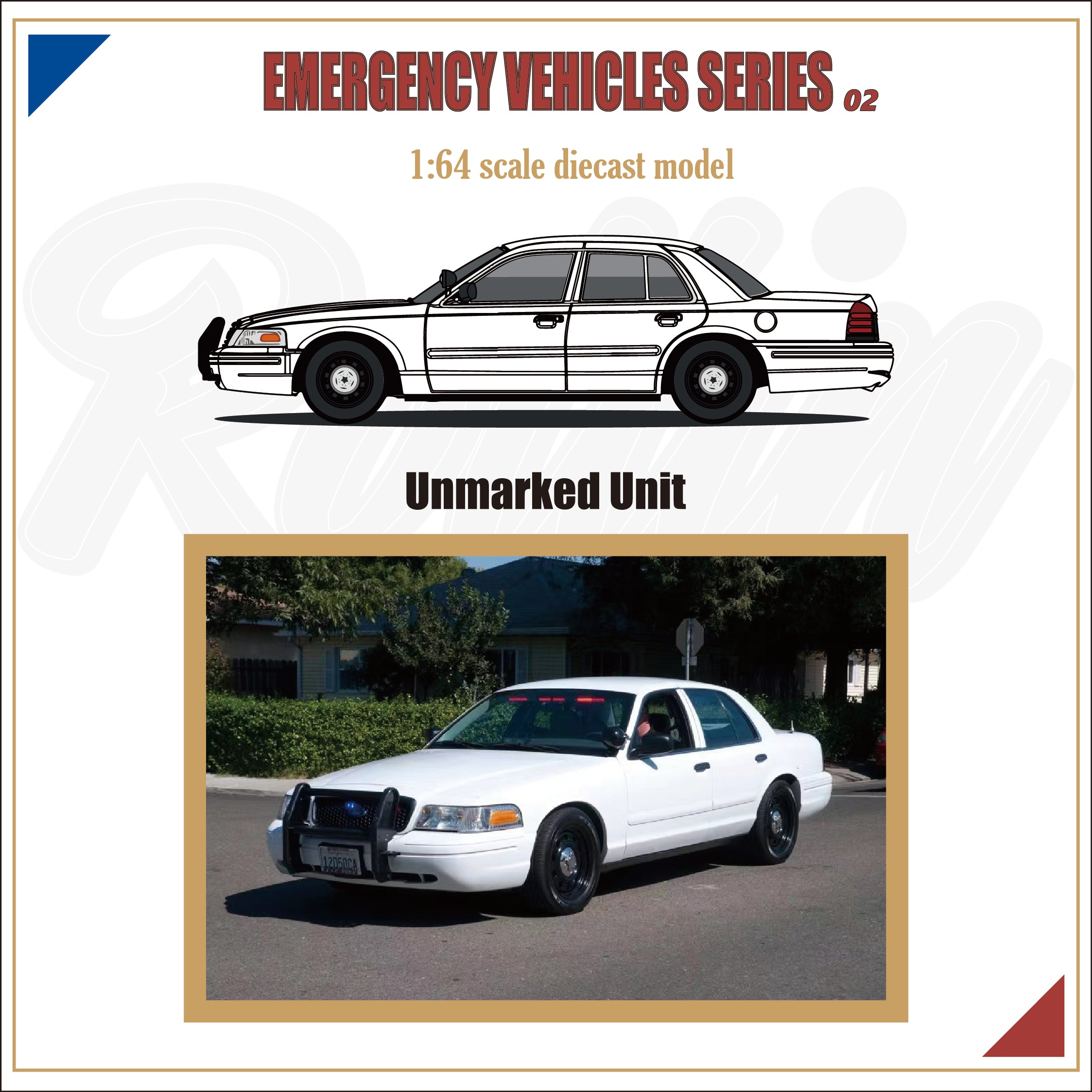 Preorder] Rollin 1:64 Ford CROWN VICTORIA Emergency Vehicle