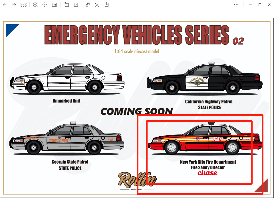 [Preorder] Rollin 1:64 Ford CROWN VICTORIA Emergency Vehicle Series