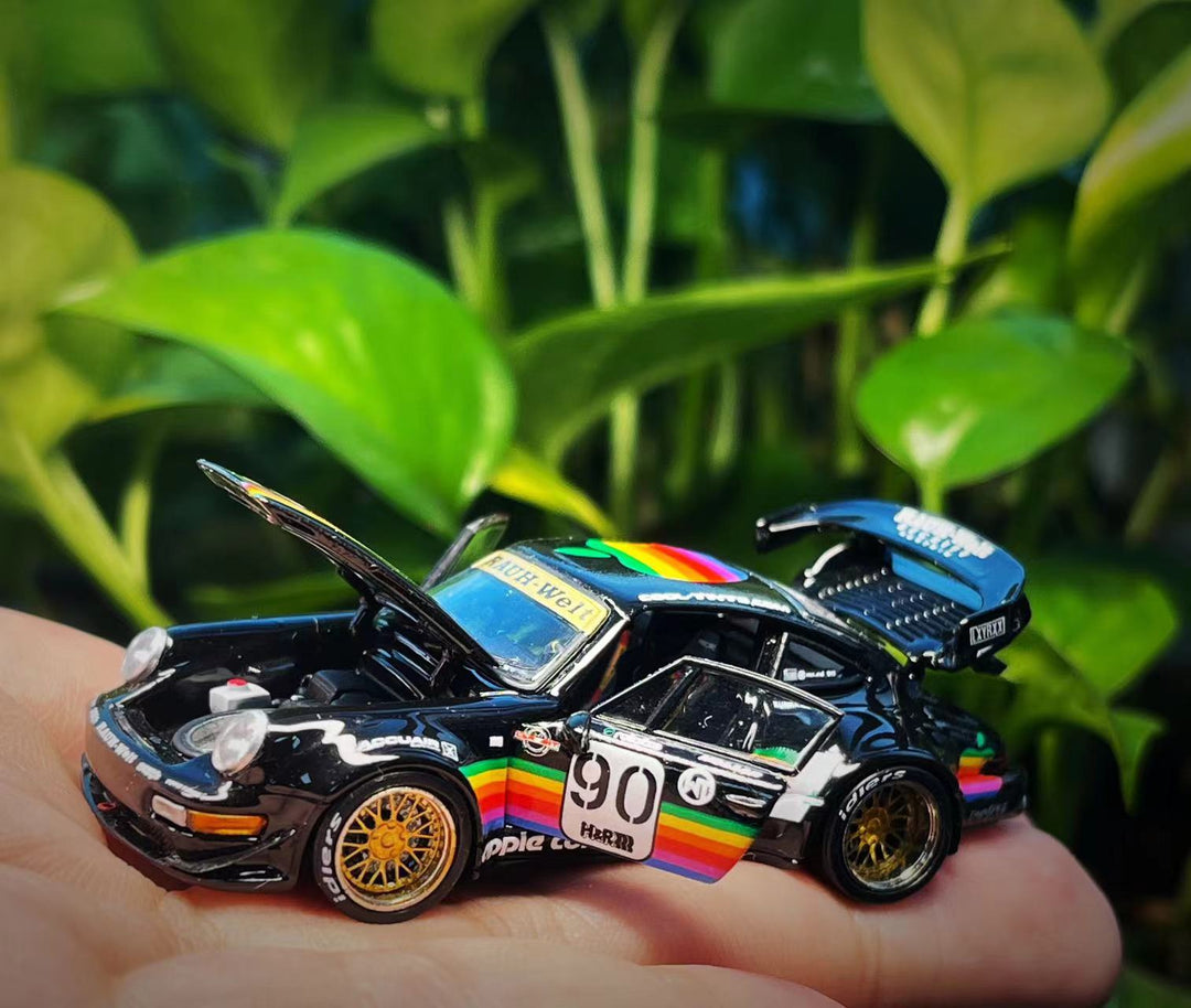 [Preorder] PGM 1:64 Porsche RWB 964 Black Apple Livery