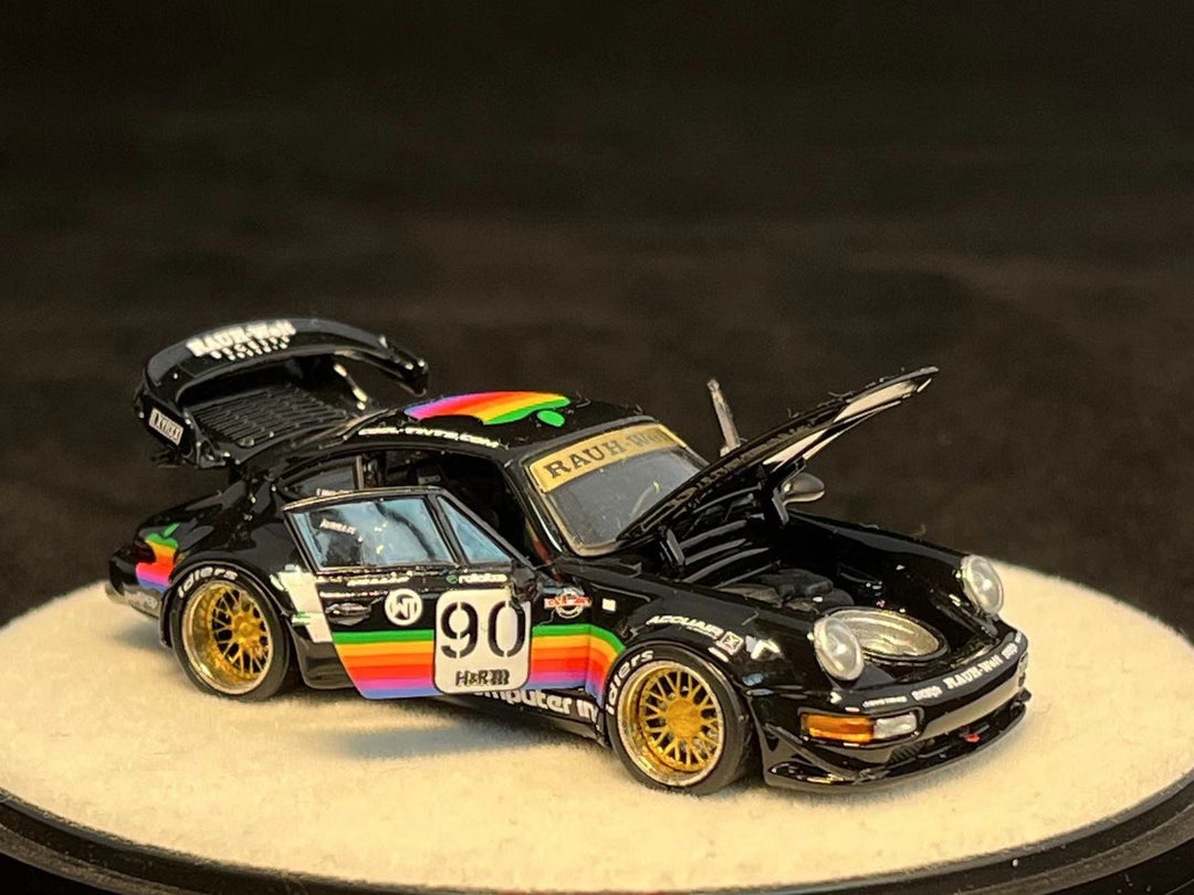 [Preorder] PGM 1:64 Porsche RWB 964 Black Apple Livery