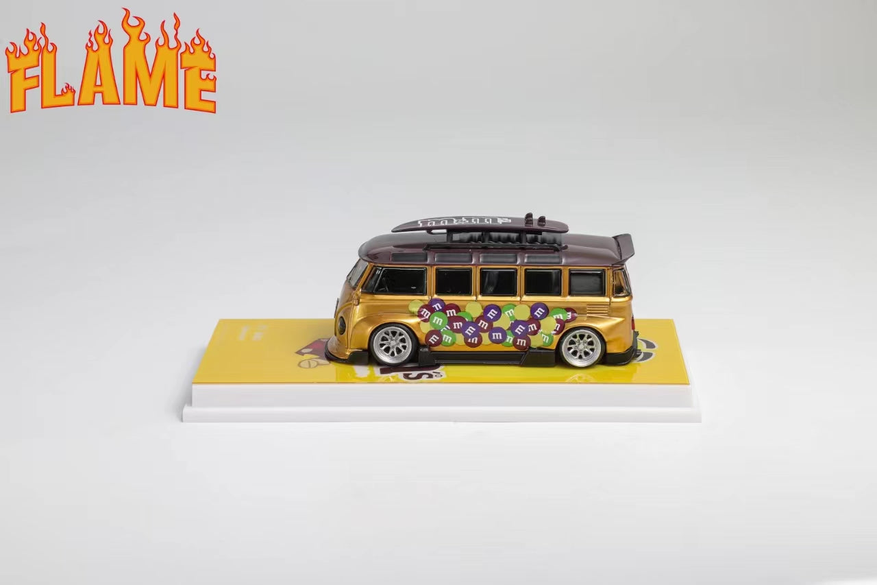 Preorder] Flame 1:64 Volkswagen T1 M&M (2 Version) – Horizon Diecast