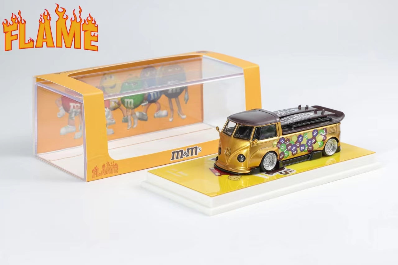 Preorder] Flame 1:64 Volkswagen T1 M&M (2 Version) – Horizon Diecast