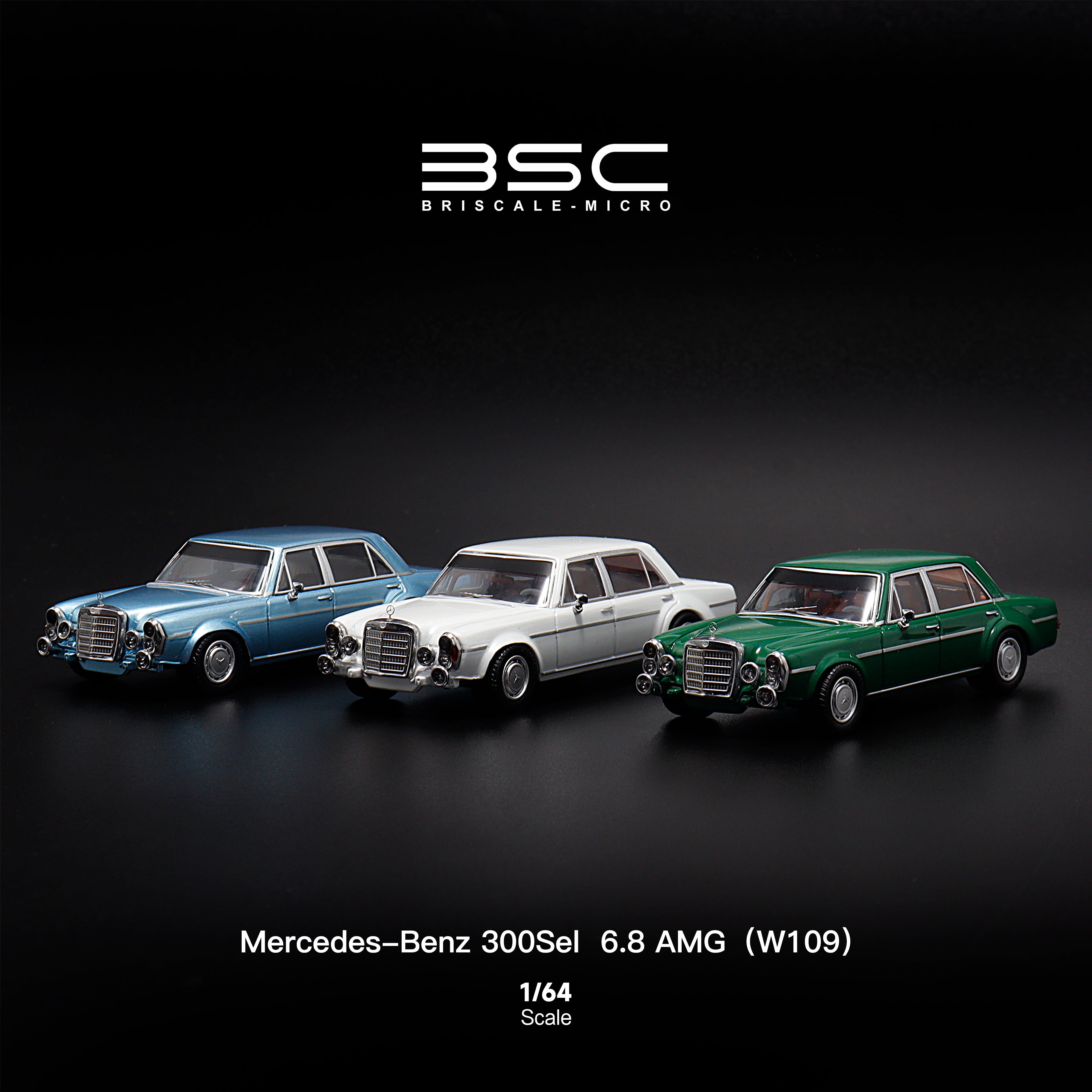 BSC 1:64 Mercedes-Benz 300SEL W109 AMG (3 Colors) – Horizon Diecast
