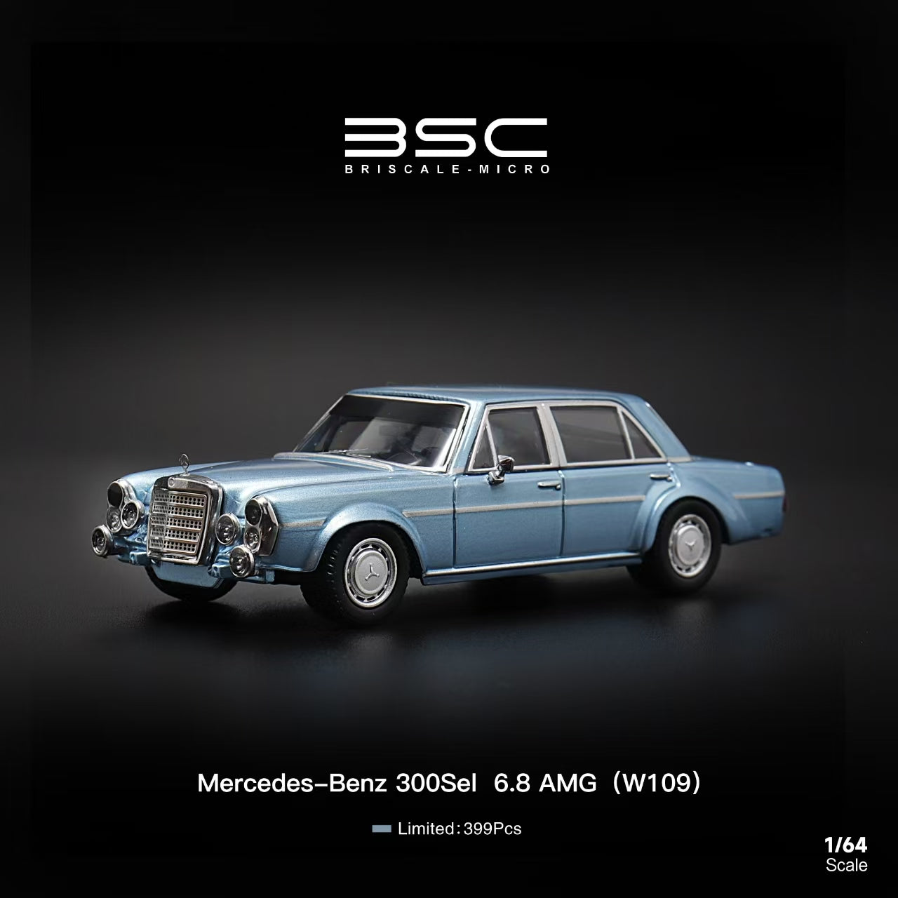 BSC 1:64 Mercedes-Benz 300SEL W109 AMG (3 Colors) – Horizon Diecast