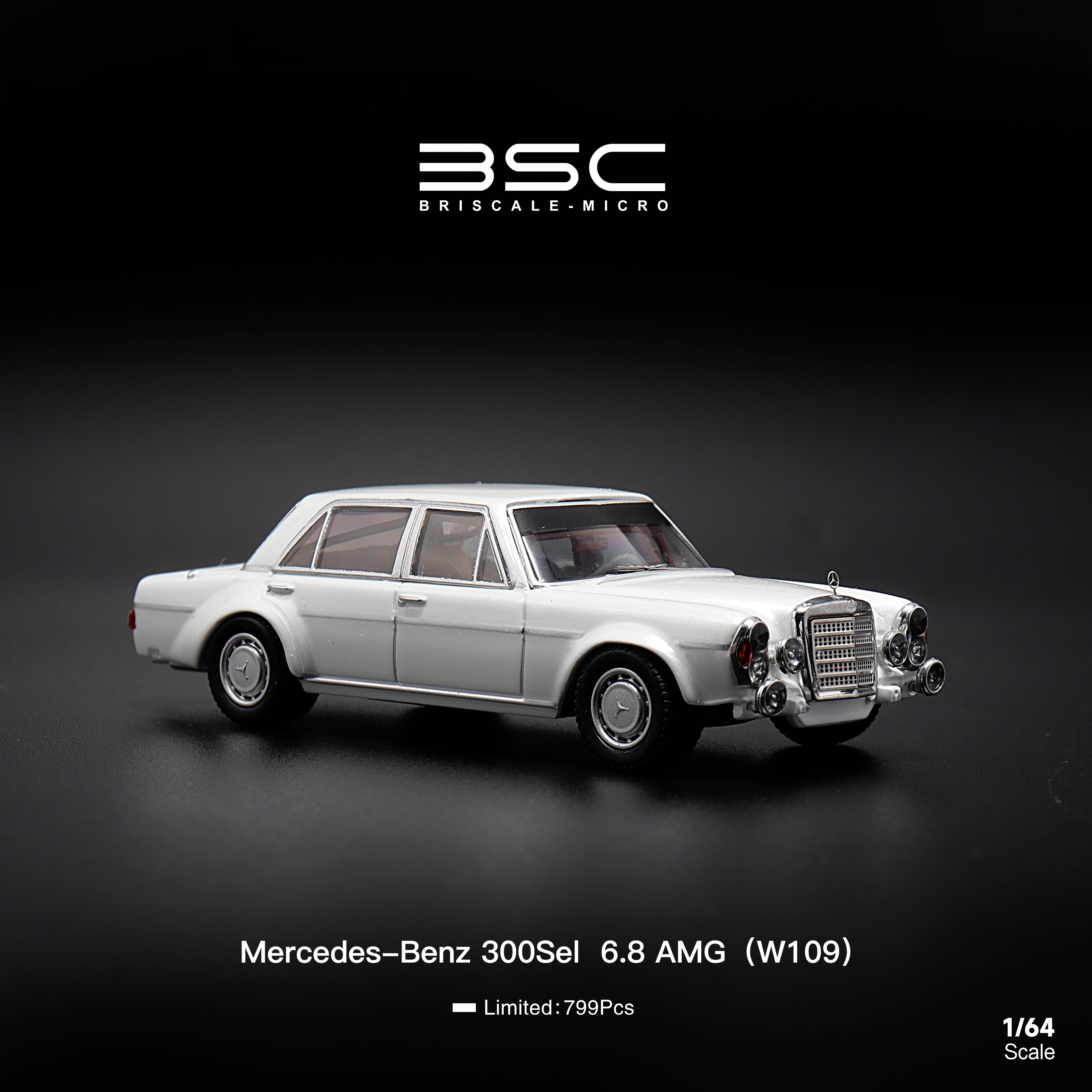 BSC 1:64 Mercedes-Benz 300SEL W109 AMG (3 Colors) – Horizon Diecast