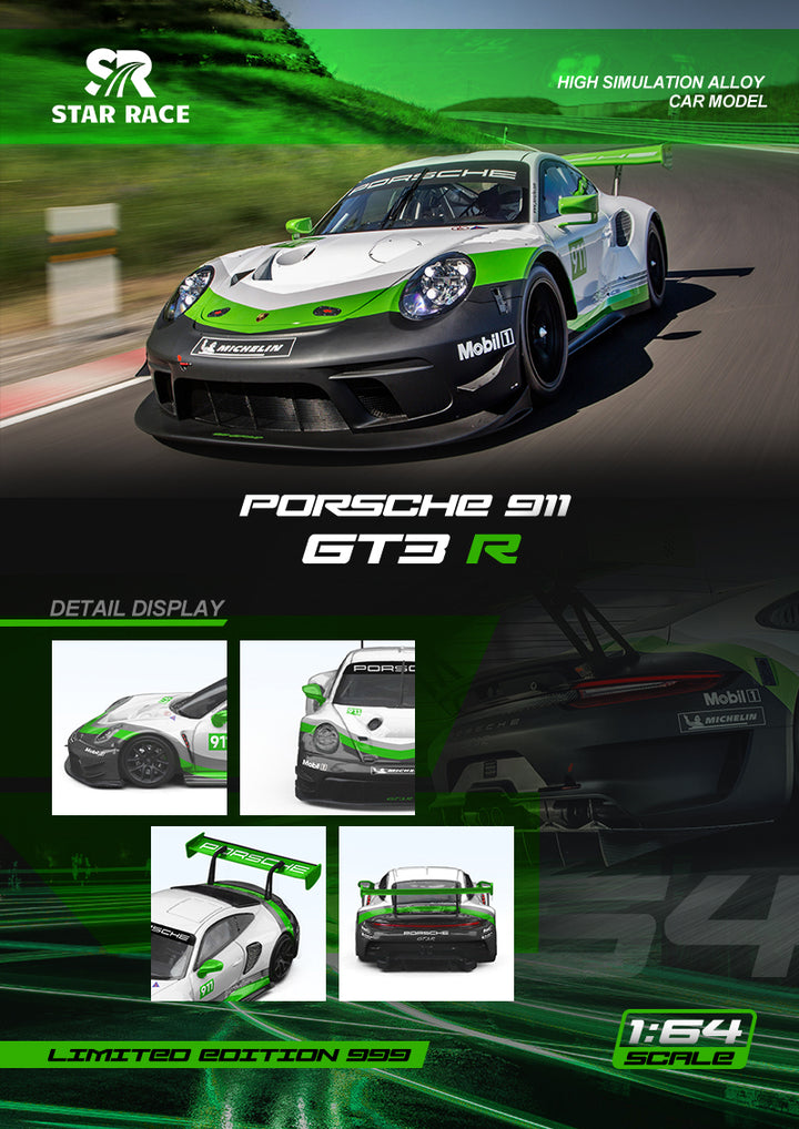 [Preorder] Star Race 1:64 Porsche 911 GT3 Racing Livery Green