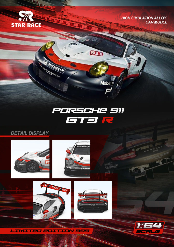 [Preorder] Star Race 1:64 Porsche 911 GT3 Racing Livery Red