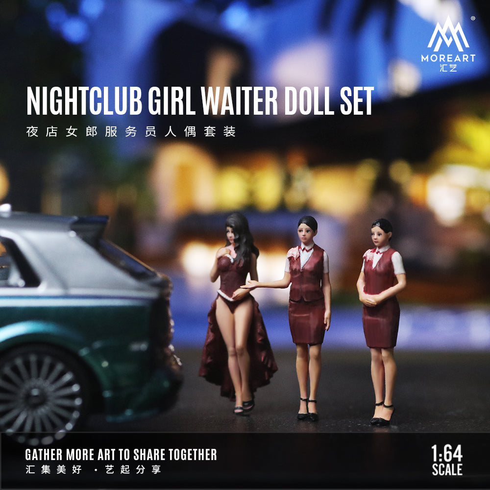 [Preorder] MoreArt 1:64 NIGHTCLUB GIRL WAITER DOLL SET