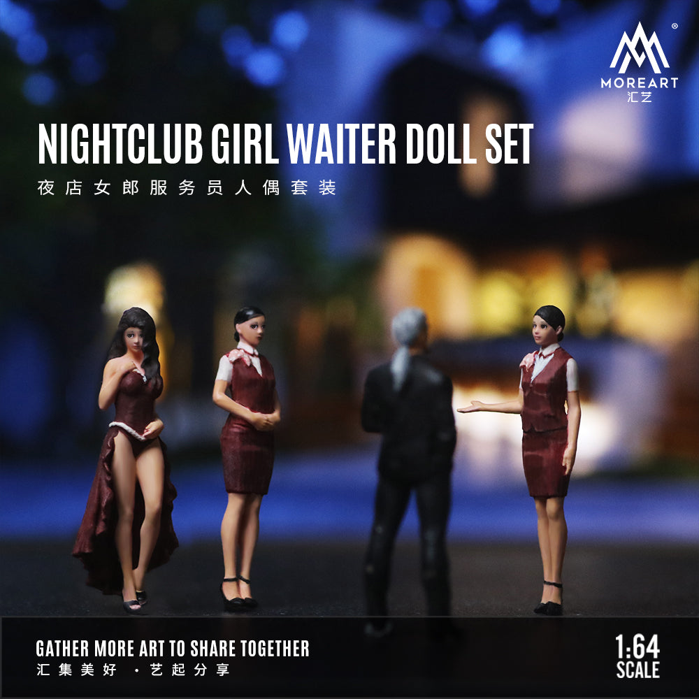 [Preorder] MoreArt 1:64 NIGHTCLUB GIRL WAITER DOLL SET